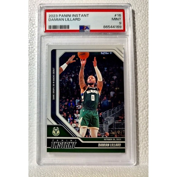 Damian Lillard 2023-24 Panini #16 Basketball NBA Card Bucks 1 of 264 PSA 9 Mint - Picture 1 of 4